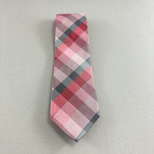 Van Heusen Pink / Gray Check  Striped Men's Tie 3 1/4" x 58" NWT
